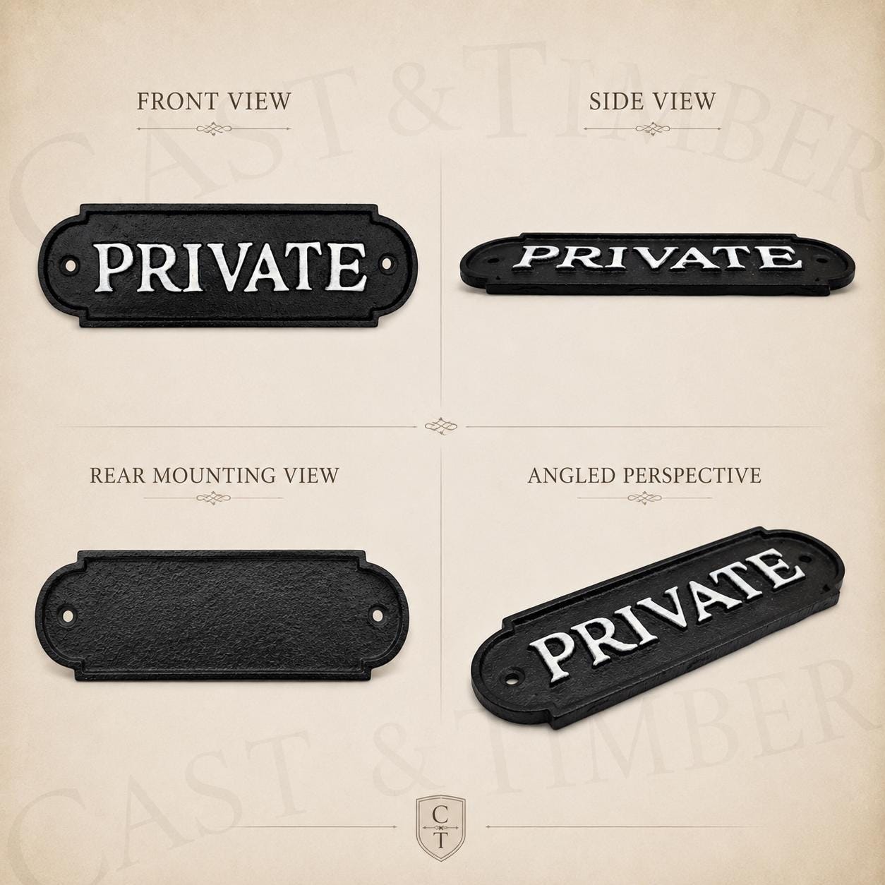 Cast Iron Private Door Sign