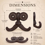 Cast Iron Mustache Double Wall Hook