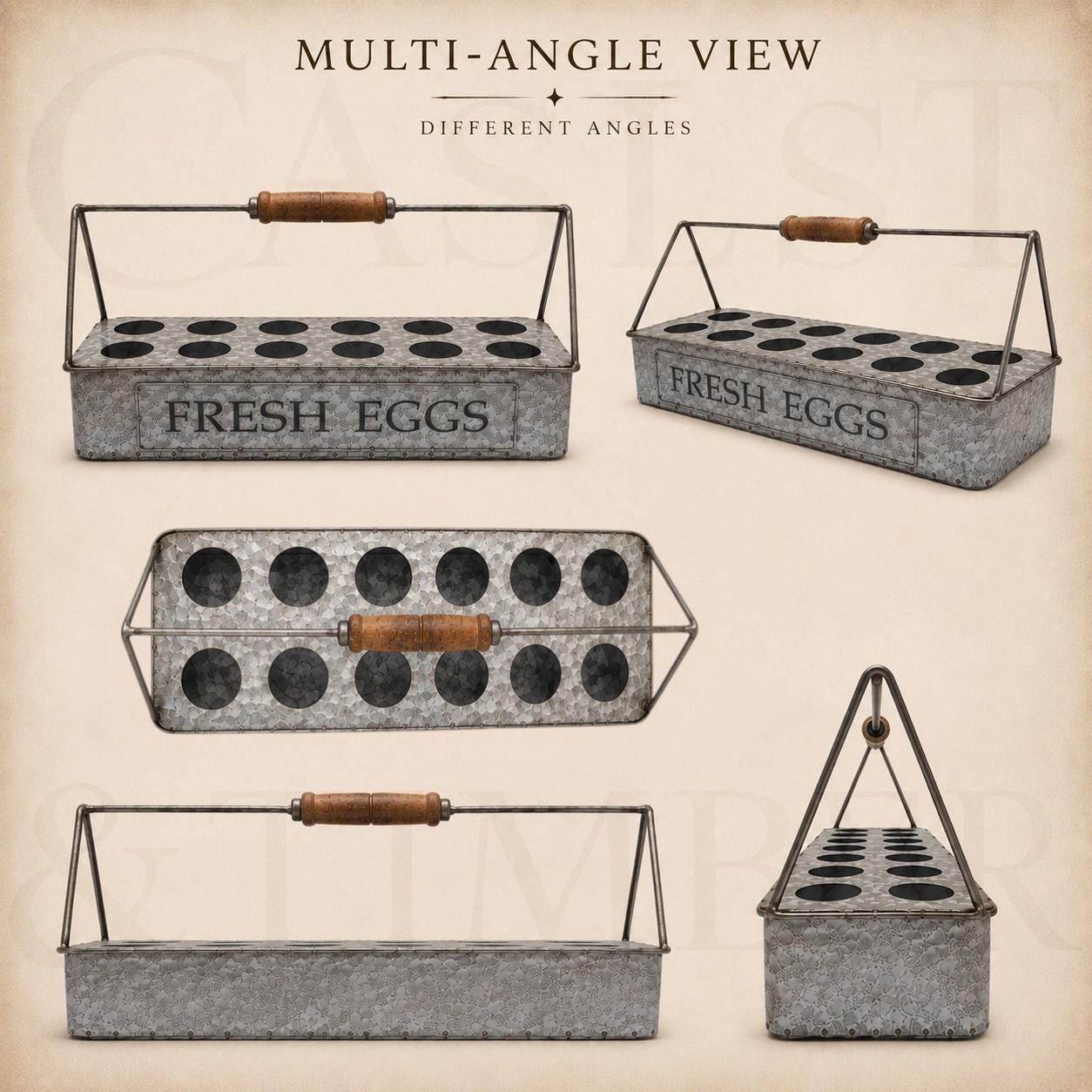 Galvanized Farmhouse Egg Caddy