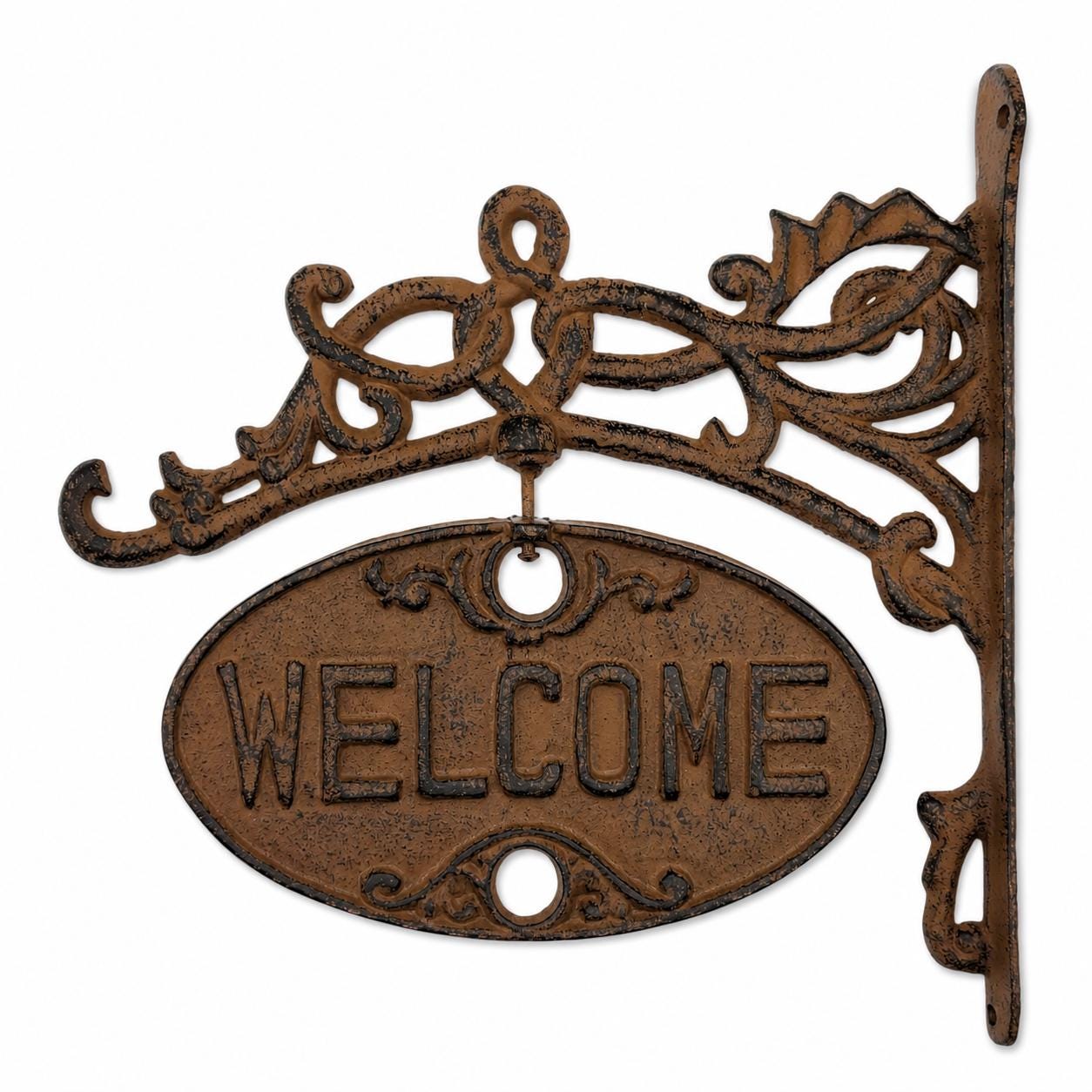 Rotating Welcome / Go Away Cast Iron Sign