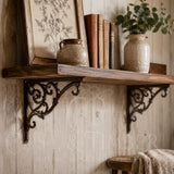 Victorian Vine Scroll Cast Iron Shelf Brackets