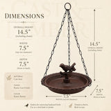 Cast Iron Hanging Bird Bath & Feeder