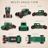 Distressed Green Tin Hot Rod Sculpture