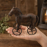 Cast Iron Horse on Wheels Figurine