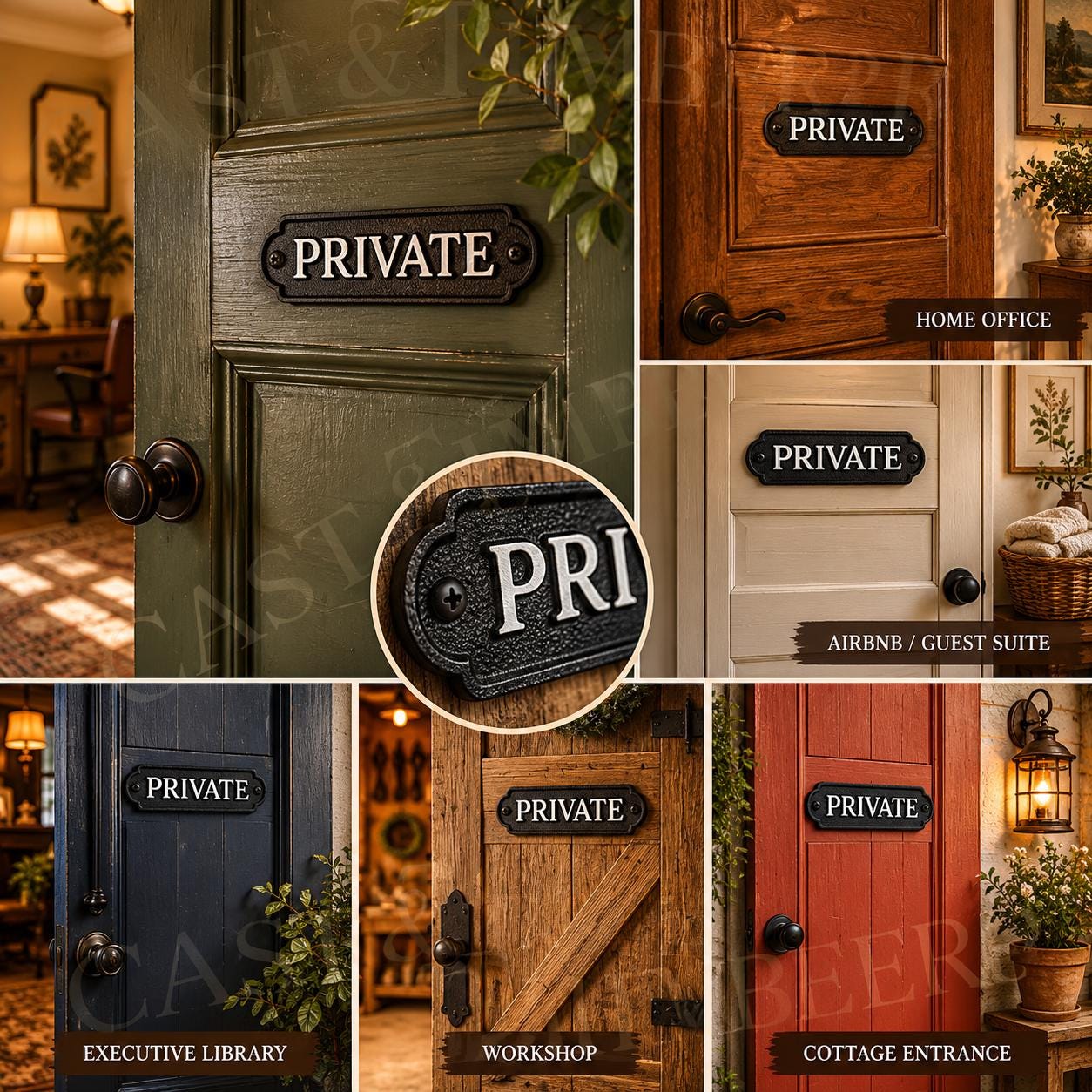 Cast Iron Private Door Sign