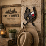 Texas Flag Horseshoe Cast Iron Wall Hook
