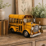 Distressed Tin School Bus Sculpture