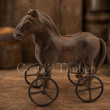 Cast Iron Horse on Wheels Figurine