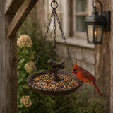 Cast Iron Hanging Bird Bath & Feeder