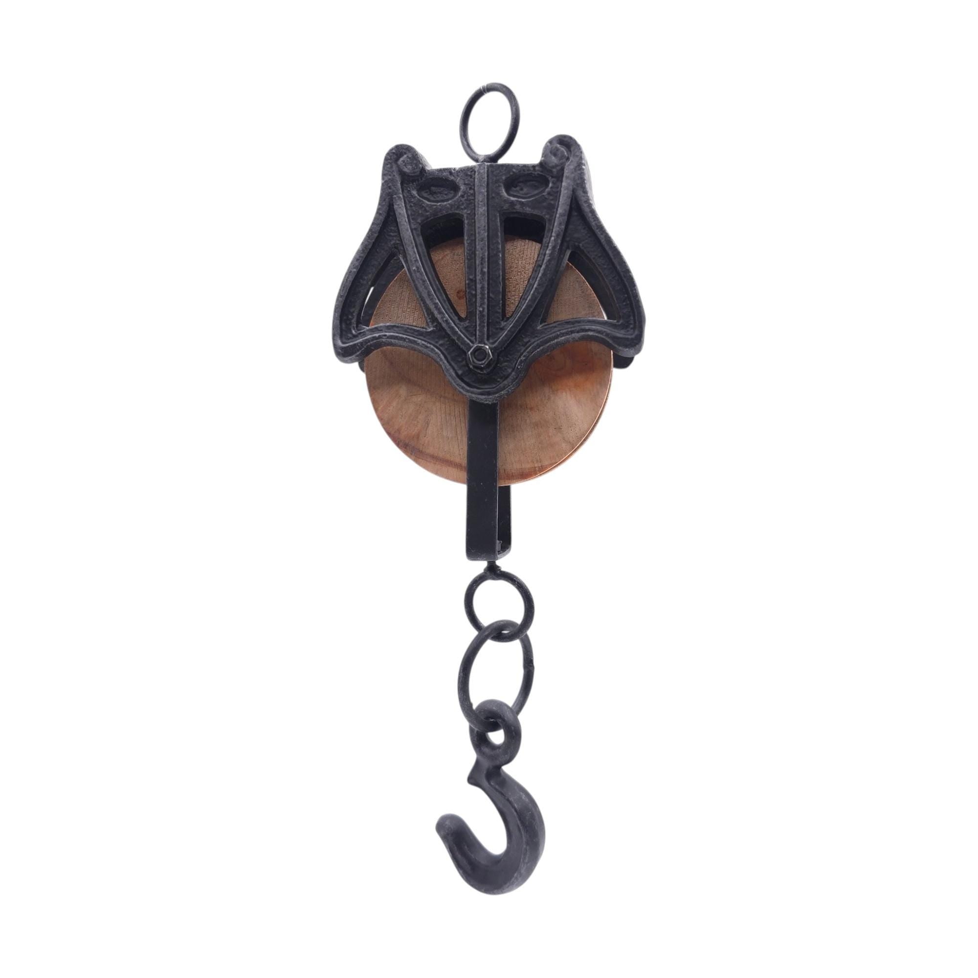 Cast Iron & Wood Barn Pulley Hanger