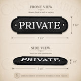 Cast Iron Private Door Sign