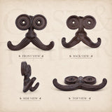 Cast Iron Mustache Double Wall Hook