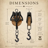 Cast Iron & Wood Barn Pulley Hanger
