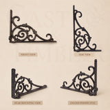 Victorian Vine Scroll Cast Iron Shelf Brackets