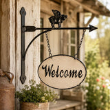 Flying Pig Double-Sided Welcome Sign