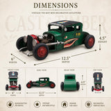 Distressed Green Tin Hot Rod Sculpture