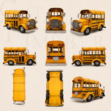 Distressed Tin School Bus Sculpture