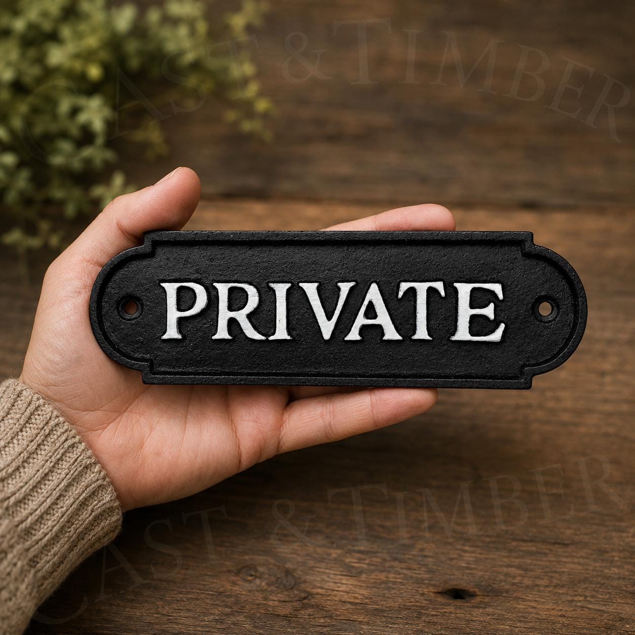 Cast Iron Private Door Sign