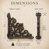 Small Scroll Cast Iron Shelf Brackets