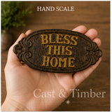 Bless This Home Cast Iron Wall Plaque
