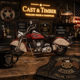 Distressed Red Tin Motorcycle Sculpture