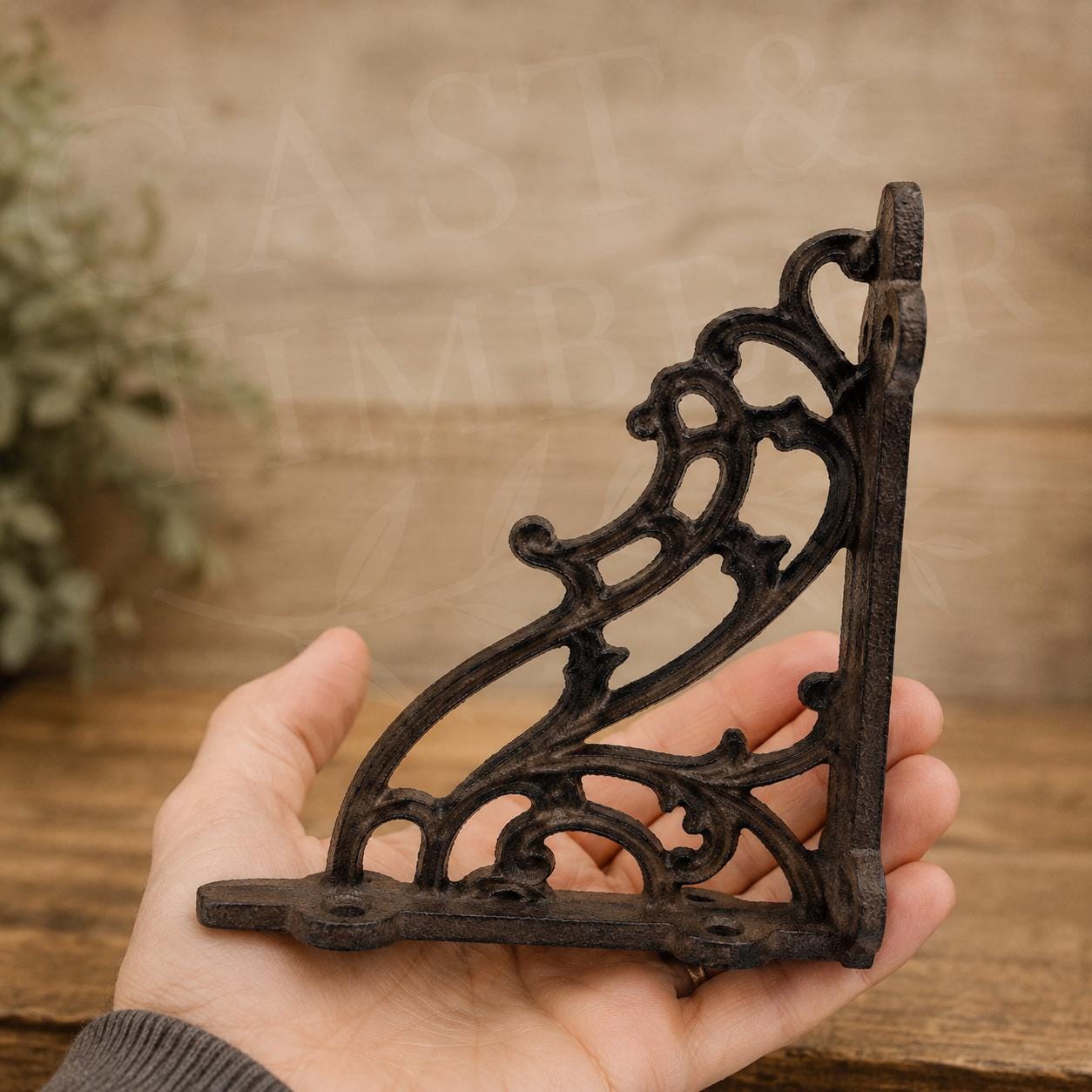 Victorian Scroll Cast Iron Shelf Brackets