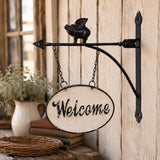 Flying Pig Double-Sided Welcome Sign