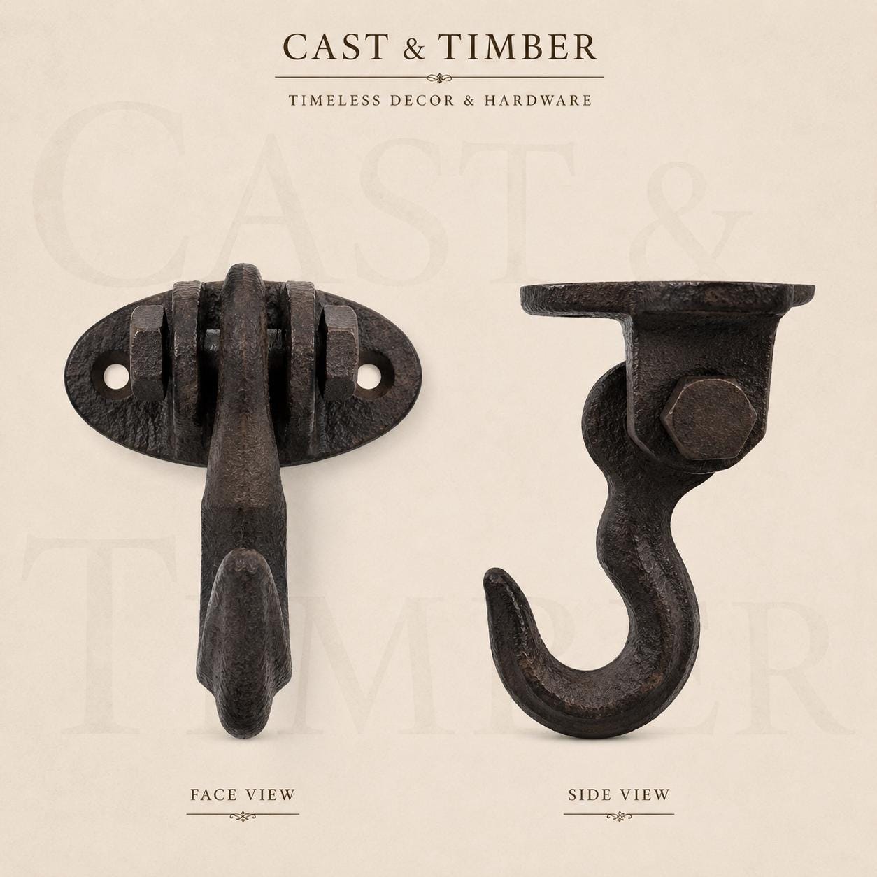 Cast Iron Swivel Wall Hook