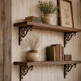 Victorian Vine Scroll Cast Iron Shelf Brackets