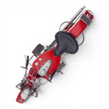 Distressed Red Tin Motorcycle Sculpture