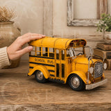 Distressed Tin School Bus Sculpture