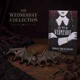 The Wednesday Collection: Gothic Bat Wall Hook & Hardcover Book Gift Set
