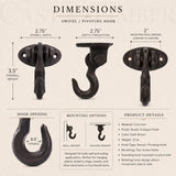 Cast Iron Swivel Wall Hook