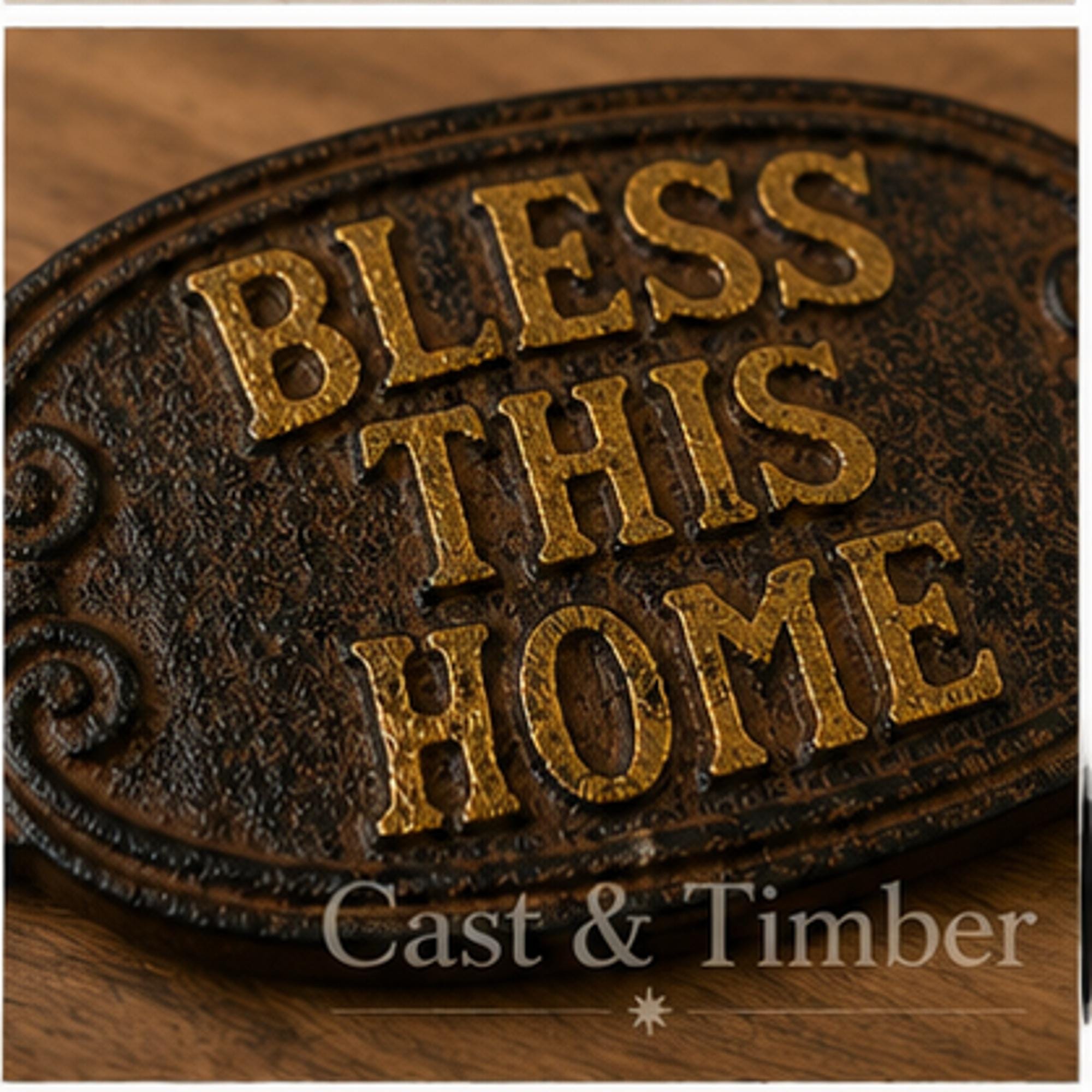 Bless This Home Cast Iron Wall Plaque