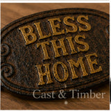 Bless This Home Cast Iron Wall Plaque