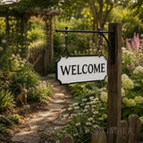 Double-Sided Farmhouse Welcome Sign