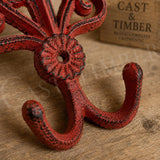 Cast Iron Rooster Double Wall Hook