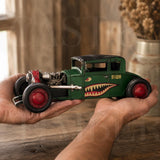 Distressed Green Tin Hot Rod Sculpture