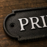 Cast Iron Private Door Sign