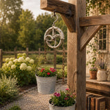 Antique White Cast Iron Barn Pulley