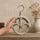 Antique White Cast Iron Barn Pulley