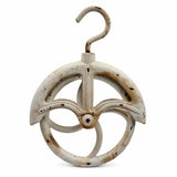 Antique White Cast Iron Barn Pulley