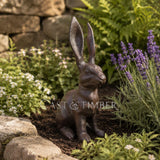 Belgian Hare Cast Iron Rabbit Statue