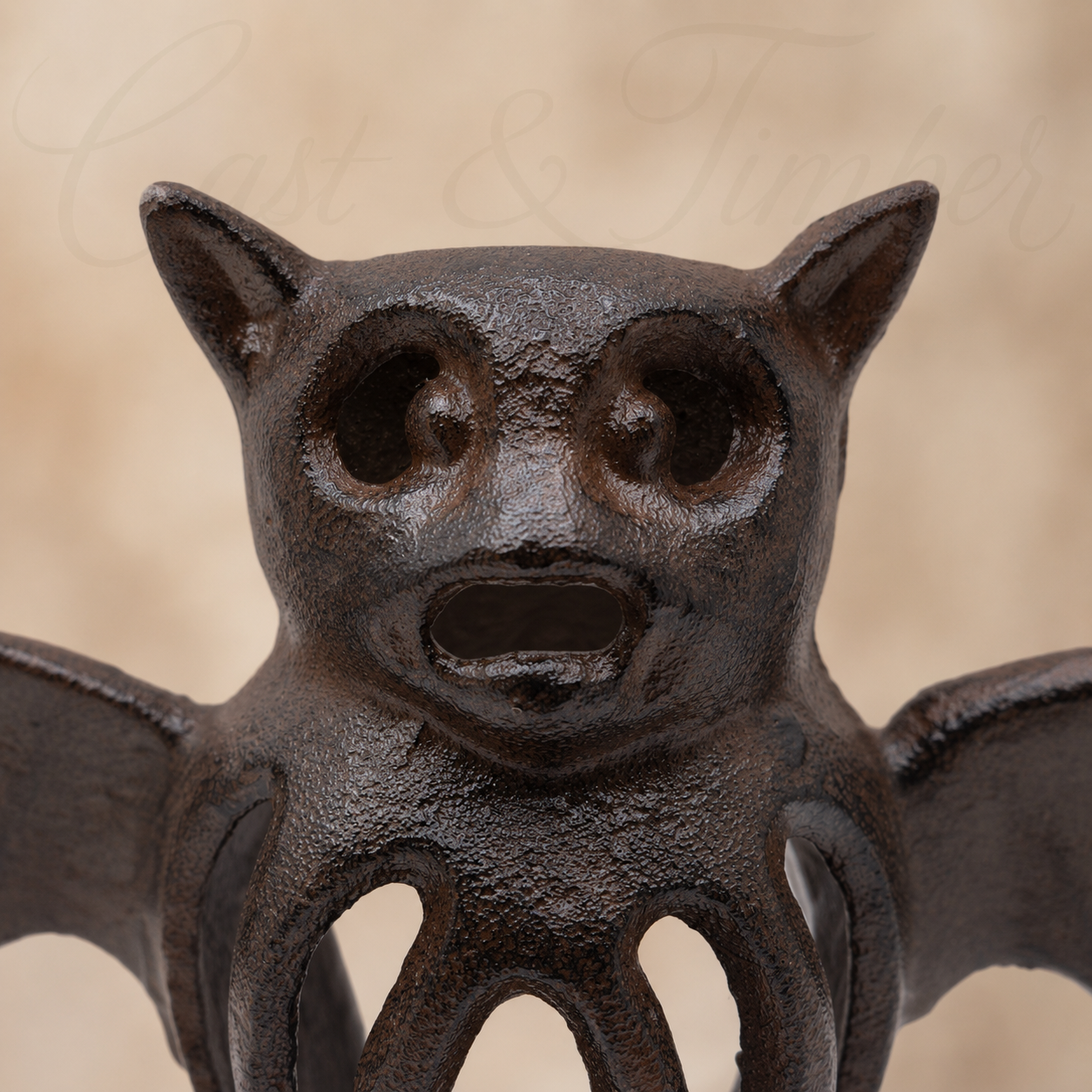 Cast Iron Bat Candle Holder