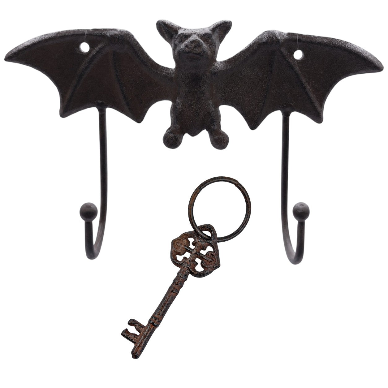 Cast Iron Bat Wall Rack With Two Hooks
