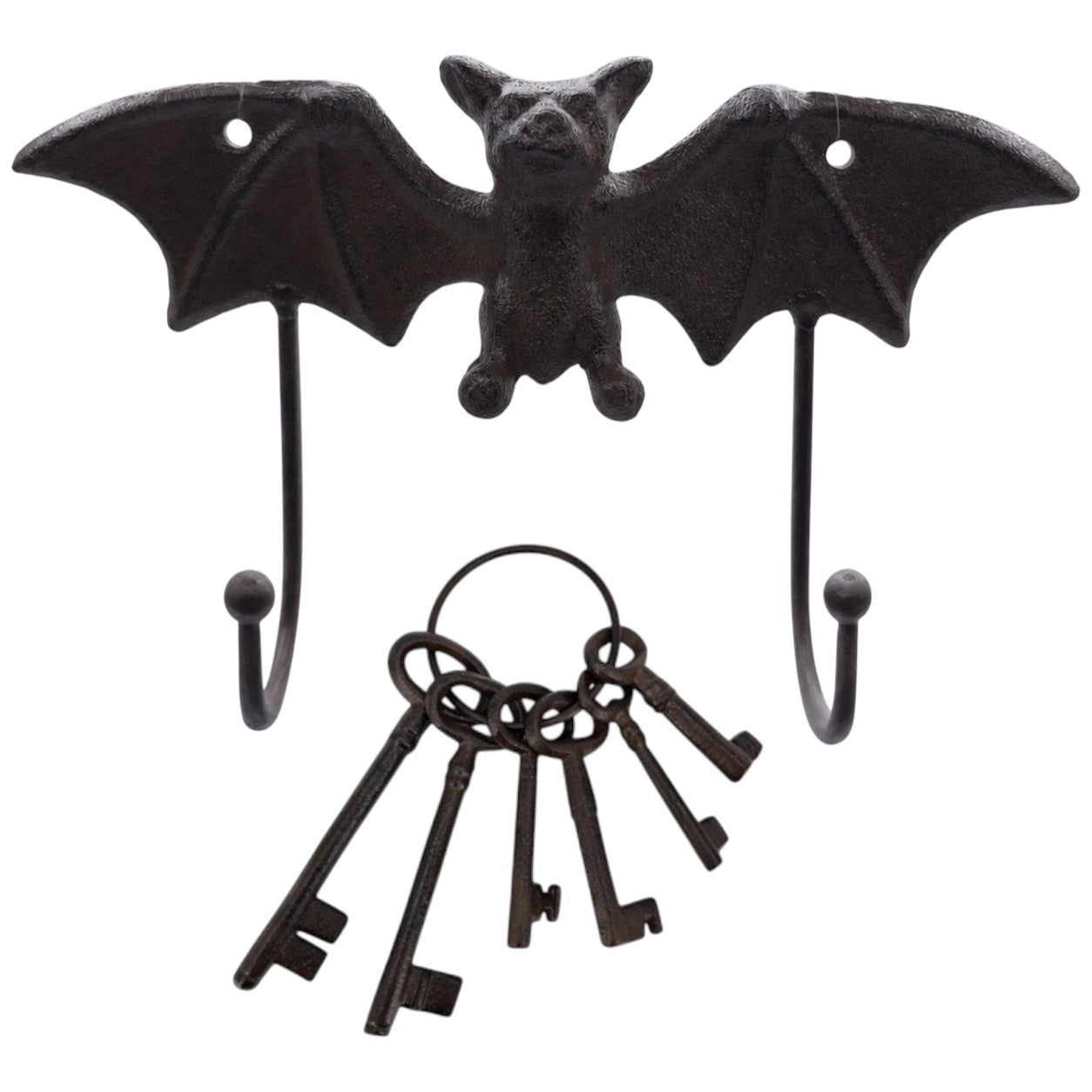 Cast Iron Bat Wall Rack With Two Hooks
