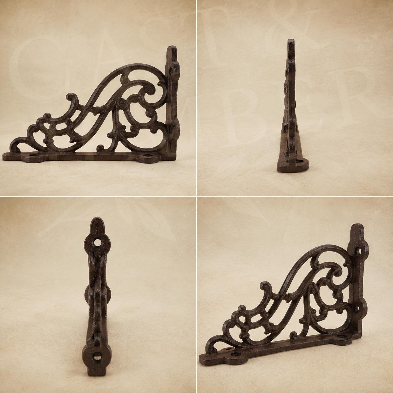 Victorian Scroll Cast Iron Shelf Brackets