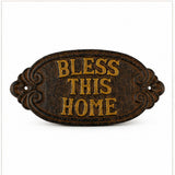 Bless This Home Cast Iron Wall Plaque