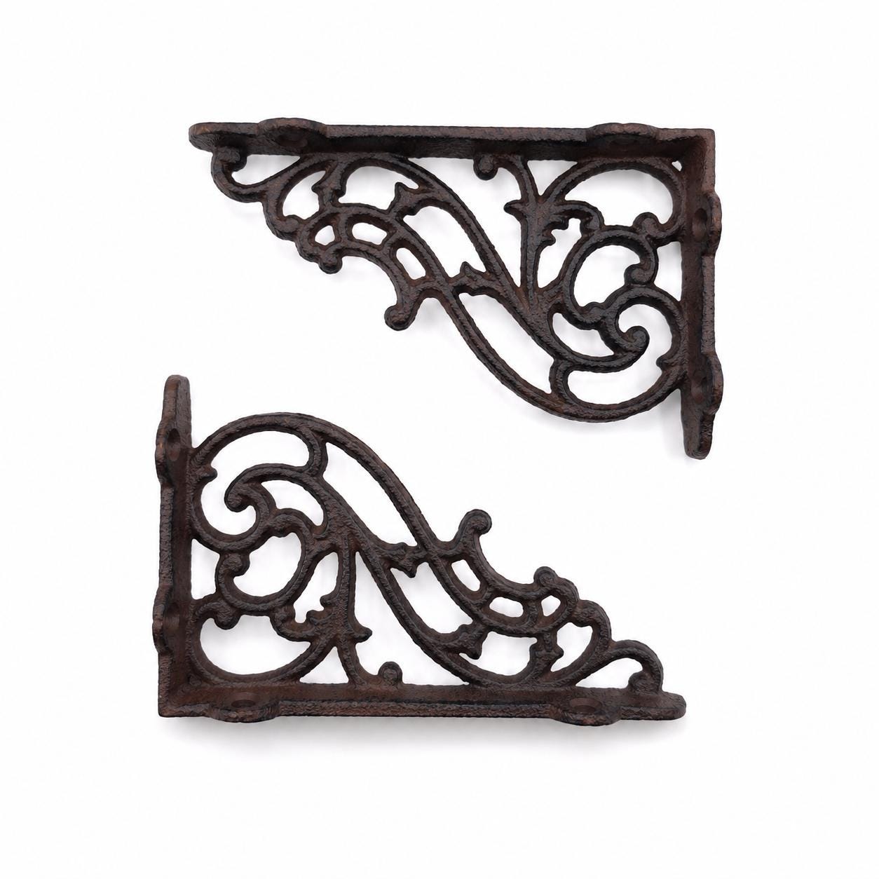 Victorian Scroll Cast Iron Shelf Brackets