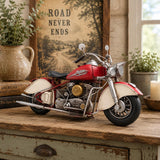 Distressed Red Tin Motorcycle Sculpture
